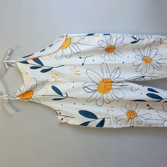 Women's Size 3XL Sunflower Print Romper w Pockets Jumpsuit Autumn Boho Hippie - Picture 4 of 12